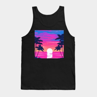 Pink sunset on the beach Tank Top